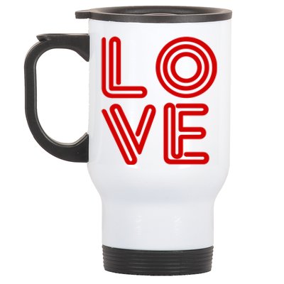 Love Valentines Day Word Logo Stainless Steel Travel Mug