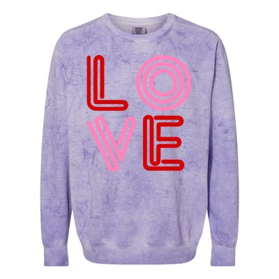 Love Valentines Day Pink And Red Logo Colorblast Crewneck Sweatshirt