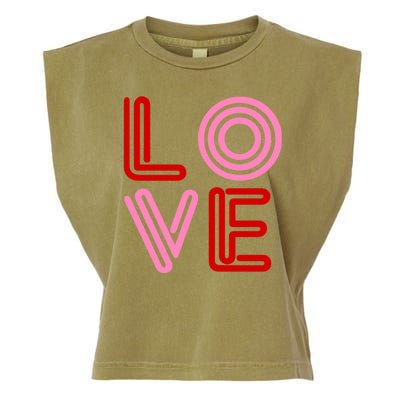 Love Valentines Day Pink And Red Logo Garment-Dyed Women's Muscle Tee