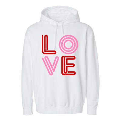 Love Valentines Day Pink And Red Logo Garment-Dyed Fleece Hoodie