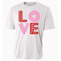 Love Valentines Day Pink And Red Logo Cooling Performance Crew T-Shirt