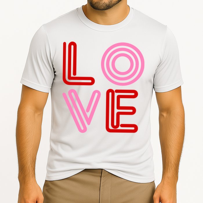 Love Valentines Day Pink And Red Logo Cooling Performance Crew T-Shirt