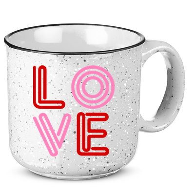 Love Valentines Day Pink And Red Logo 15oz Campfire Ceramic Mug