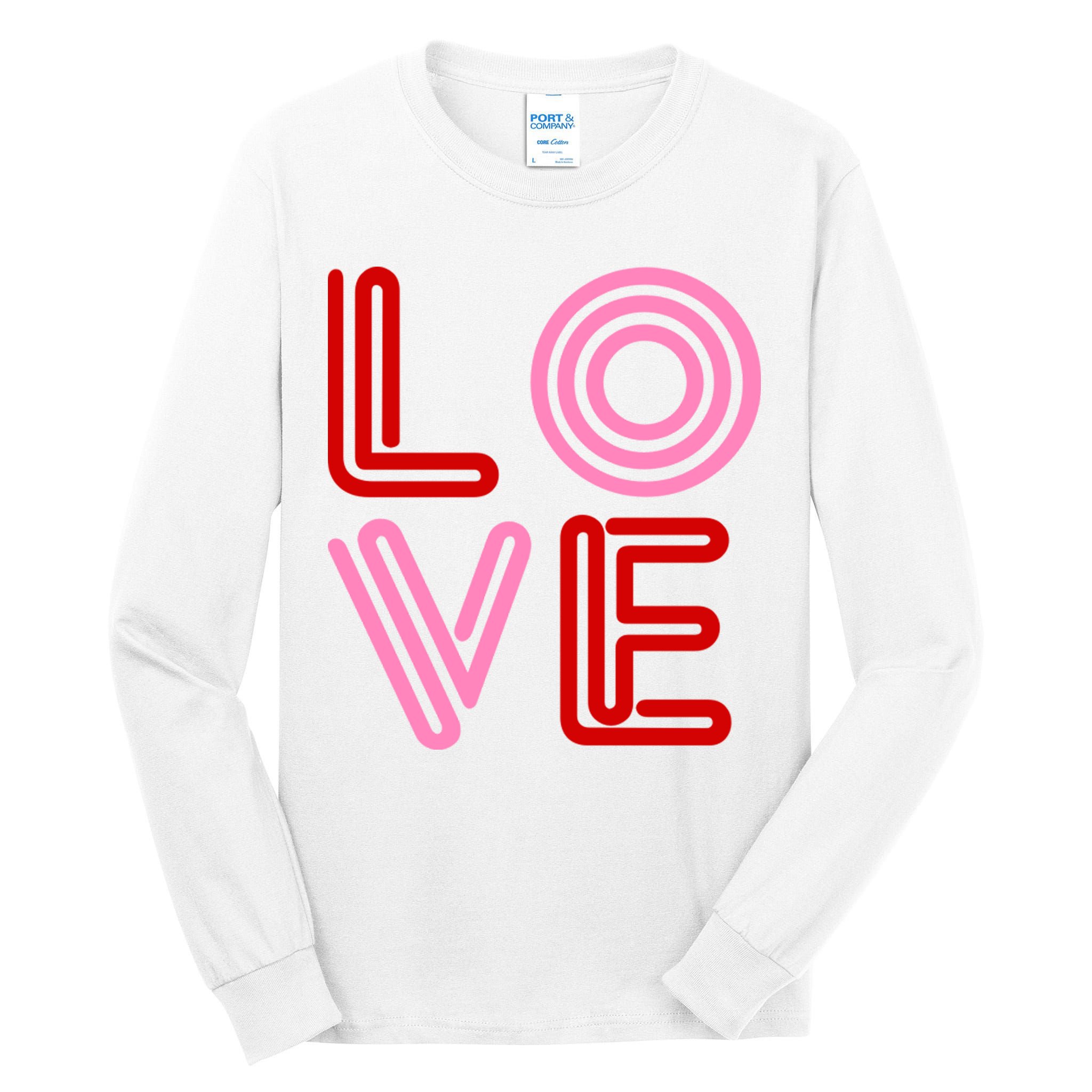 Love Valentines Day Pink And Red Logo Tall Long Sleeve T-Shirt
