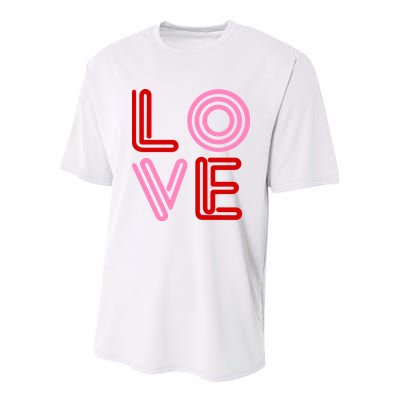 Love Valentines Day Pink And Red Logo Youth Performance Sprint T-Shirt