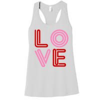 Love Valentines Day Pink And Red Logo Women's Racerback Tank