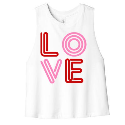 Love Valentines Day Pink And Red Logo Women's Racerback Cropped Tank