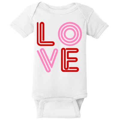 Love Valentines Day Pink And Red Logo Baby Bodysuit