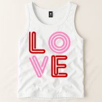 Love Valentines Day Pink And Red Logo Tank Top