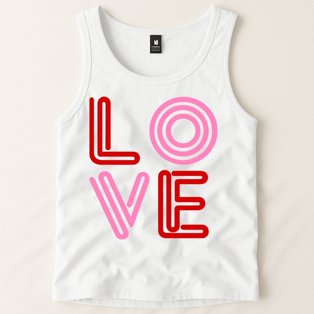 Love Valentines Day Pink And Red Logo Tank Top