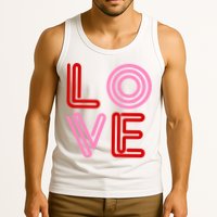 Love Valentines Day Pink And Red Logo Tank Top