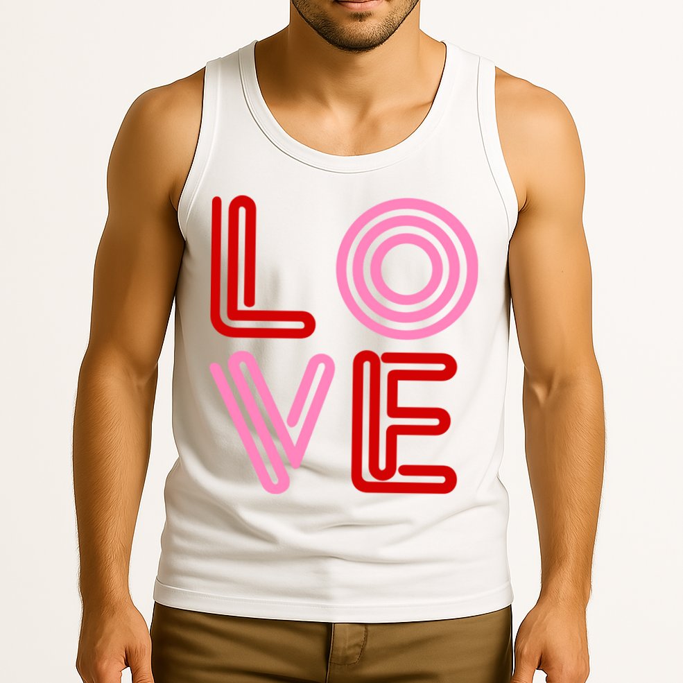 Love Valentines Day Pink And Red Logo Tank Top