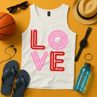 Love Valentines Day Pink And Red Logo Tank Top