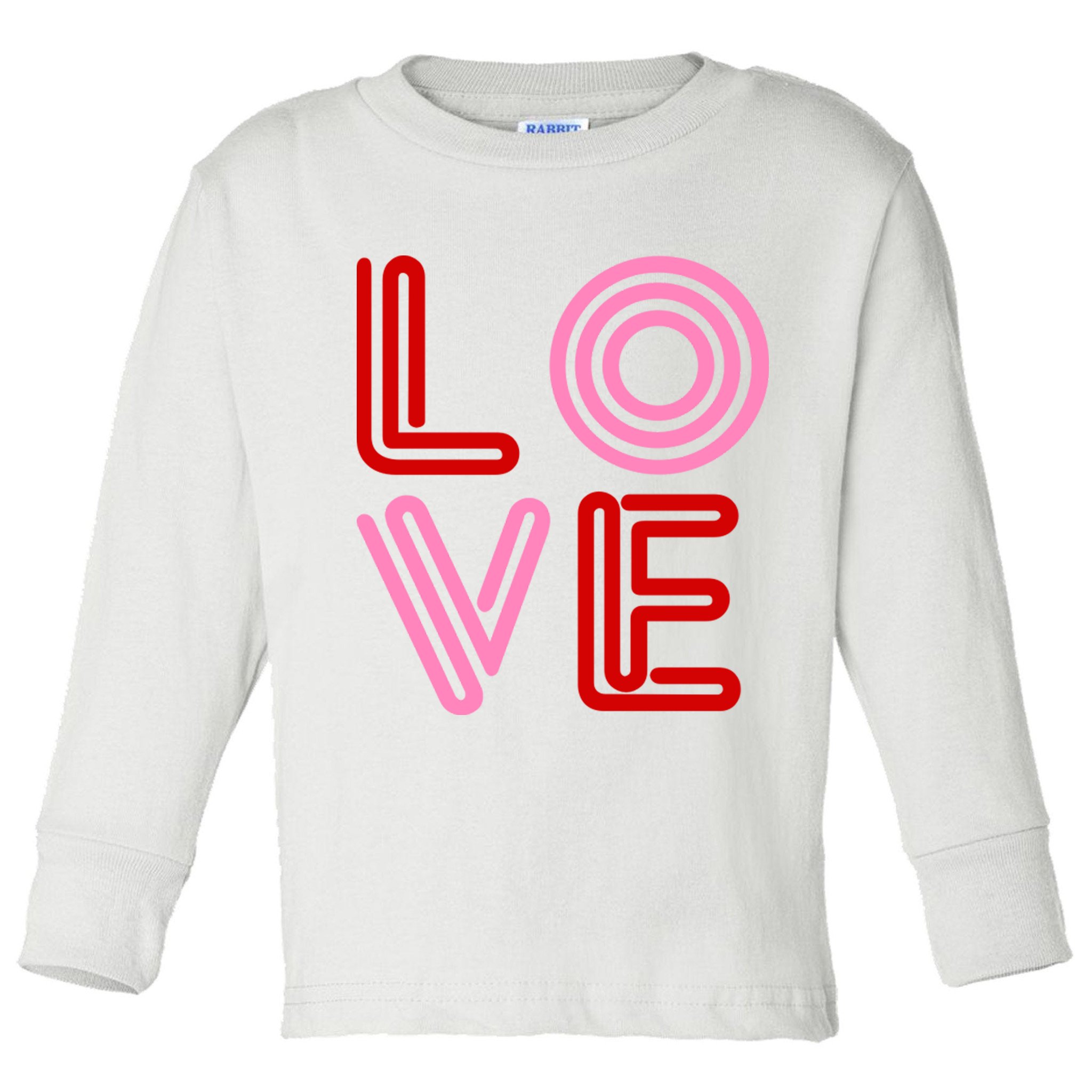 Love Valentines Day Pink And Red Logo Toddler Long Sleeve Shirt