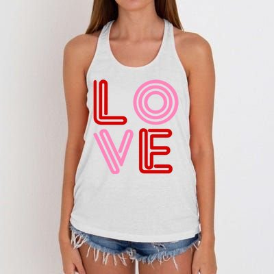 Love Valentines Day Pink And Red Logo Women's Knotted Racerback Tank