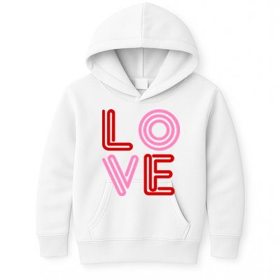Love Valentines Day Pink And Red Logo Kids Hoodie