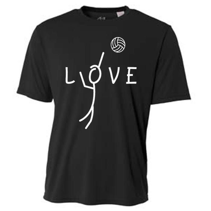 Love Volleyball Drawing Coach Player Cooling Performance Crew T-Shirt