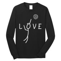 Love Volleyball Drawing Coach Player Long Sleeve Shirt