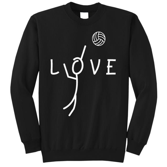 Love Volleyball Drawing Coach Player Sweatshirt