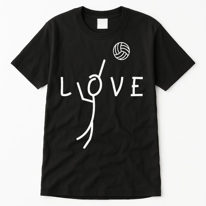 Love Volleyball Drawing Coach Player Tall T-Shirt