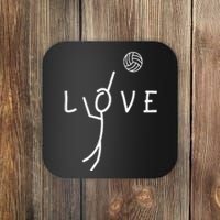 Love Volleyball Drawing Coach Player Coaster