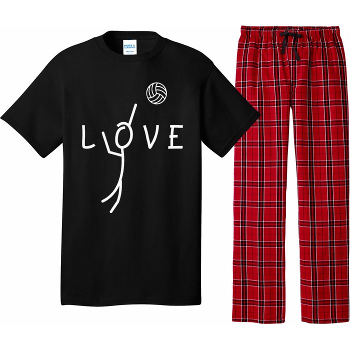 Love Volleyball Drawing Coach Player Pajama Set