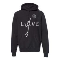 Love Volleyball Drawing Coach Player Premium Hoodie