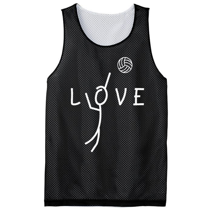 Love Volleyball Drawing Coach Player Mesh Reversible Basketball Jersey Tank