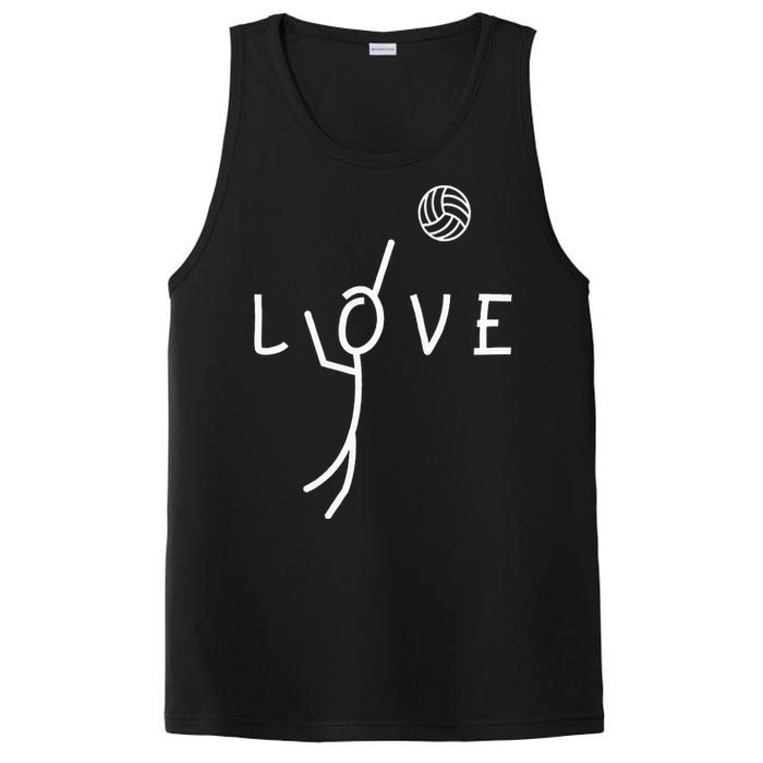 Love Volleyball Drawing Coach Player PosiCharge Competitor Tank