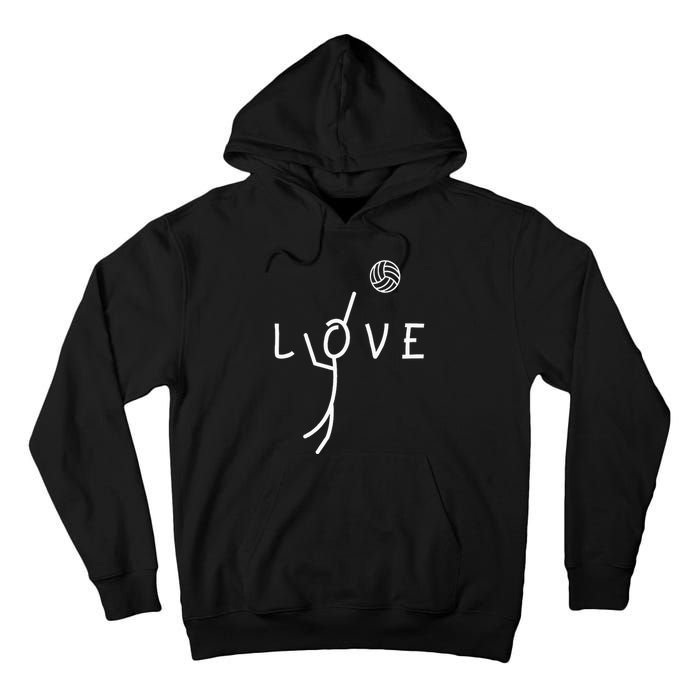 Love Volleyball Drawing Coach Player Tall Hoodie