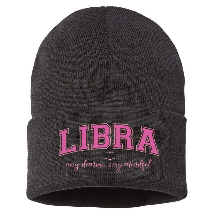 Libra Very Demure Very Mindful Zodiac Astrology Birthday Sustainable Knit Beanie