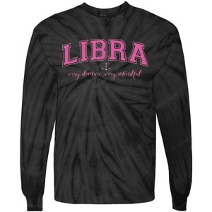 Libra Very Demure Very Mindful Zodiac Astrology Birthday Tie-Dye Long Sleeve Shirt