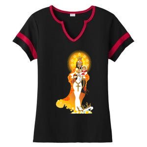 La Virgen De La Caridad Del Cobre Ladies Halftime Notch Neck Tee