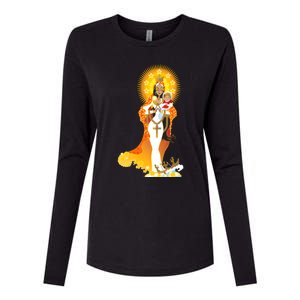 La Virgen De La Caridad Del Cobre Womens Cotton Relaxed Long Sleeve T-Shirt