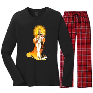 La Virgen De La Caridad Del Cobre Women's Long Sleeve Flannel Pajama Set 