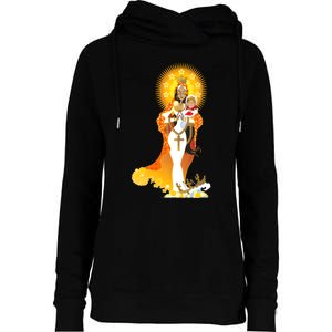 La Virgen De La Caridad Del Cobre Womens Funnel Neck Pullover Hood