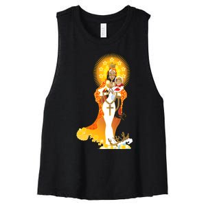 La Virgen De La Caridad Del Cobre Women's Racerback Cropped Tank