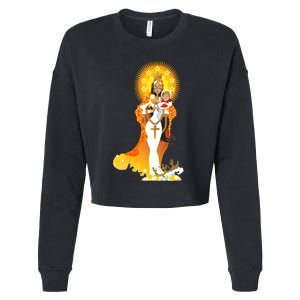 La Virgen De La Caridad Del Cobre Cropped Pullover Crew