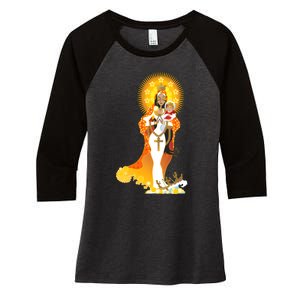 La Virgen De La Caridad Del Cobre Women's Tri-Blend 3/4-Sleeve Raglan Shirt