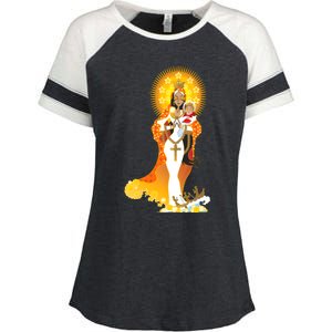 La Virgen De La Caridad Del Cobre Enza Ladies Jersey Colorblock Tee