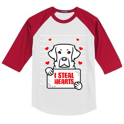 Labrador Valentine's Day Dog Lover Labrador Retriever Gift Kids Colorblock Raglan Jersey