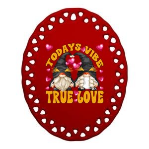 Love Valentines Day Gnomes For Couples In Penguin Costume Gift Ceramic Oval Ornament