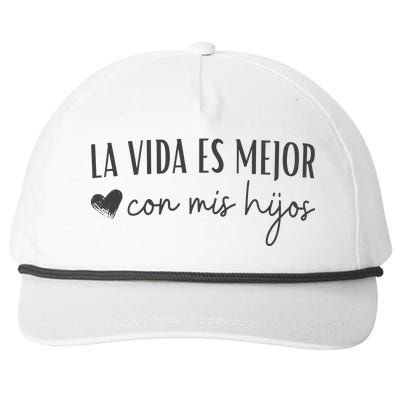 La Vida Es Mejor Con Mis Hijos Snapback Five-Panel Rope Hat