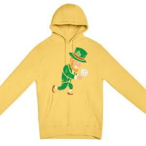 Leprechaun Volleyball Funny St Patricks Day Sport Lover Gift Cute Gift Premium Pullover Hoodie