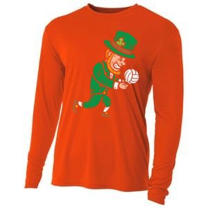 Leprechaun Volleyball Funny St Patricks Day Sport Lover Gift Cute Gift Cooling Performance Long Sleeve Crew