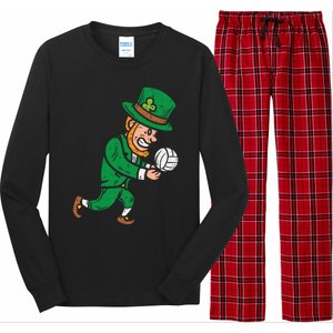 Leprechaun Volleyball Funny St Patricks Day Sport Lover Gift Cute Gift Long Sleeve Pajama Set