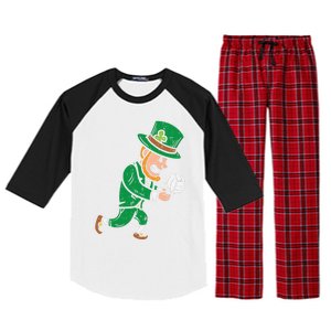 Leprechaun Volleyball Funny St Patricks Day Sport Lover Gift Cute Gift Raglan Sleeve Pajama Set