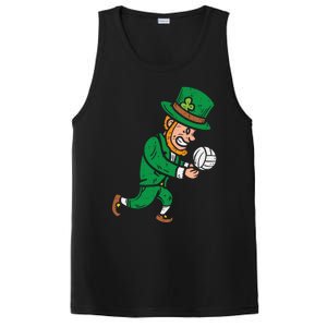 Leprechaun Volleyball Funny St Patricks Day Sport Lover Gift Cute Gift PosiCharge Competitor Tank