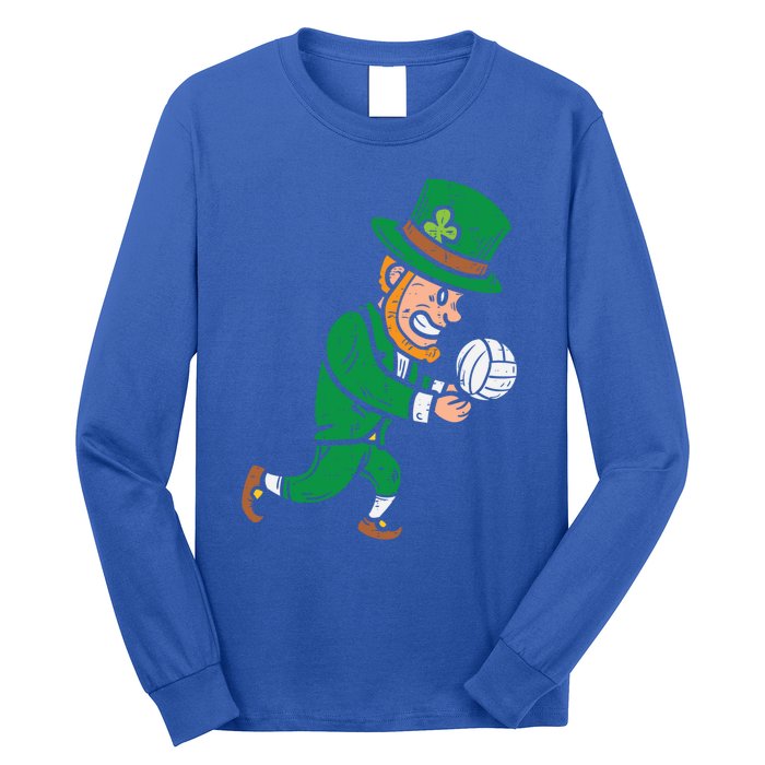 Leprechaun Volleyball Funny St Patricks Day Sport Lover Gift Cute Gift Long Sleeve Shirt