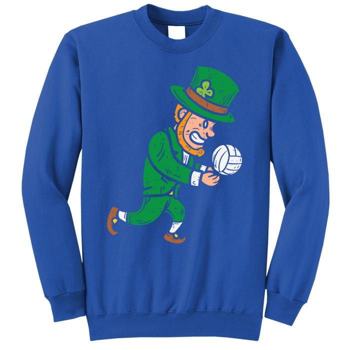 Leprechaun Volleyball Funny St Patricks Day Sport Lover Gift Cute Gift Tall Sweatshirt